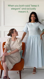 Eve Puff Sleeve Dress - Beige