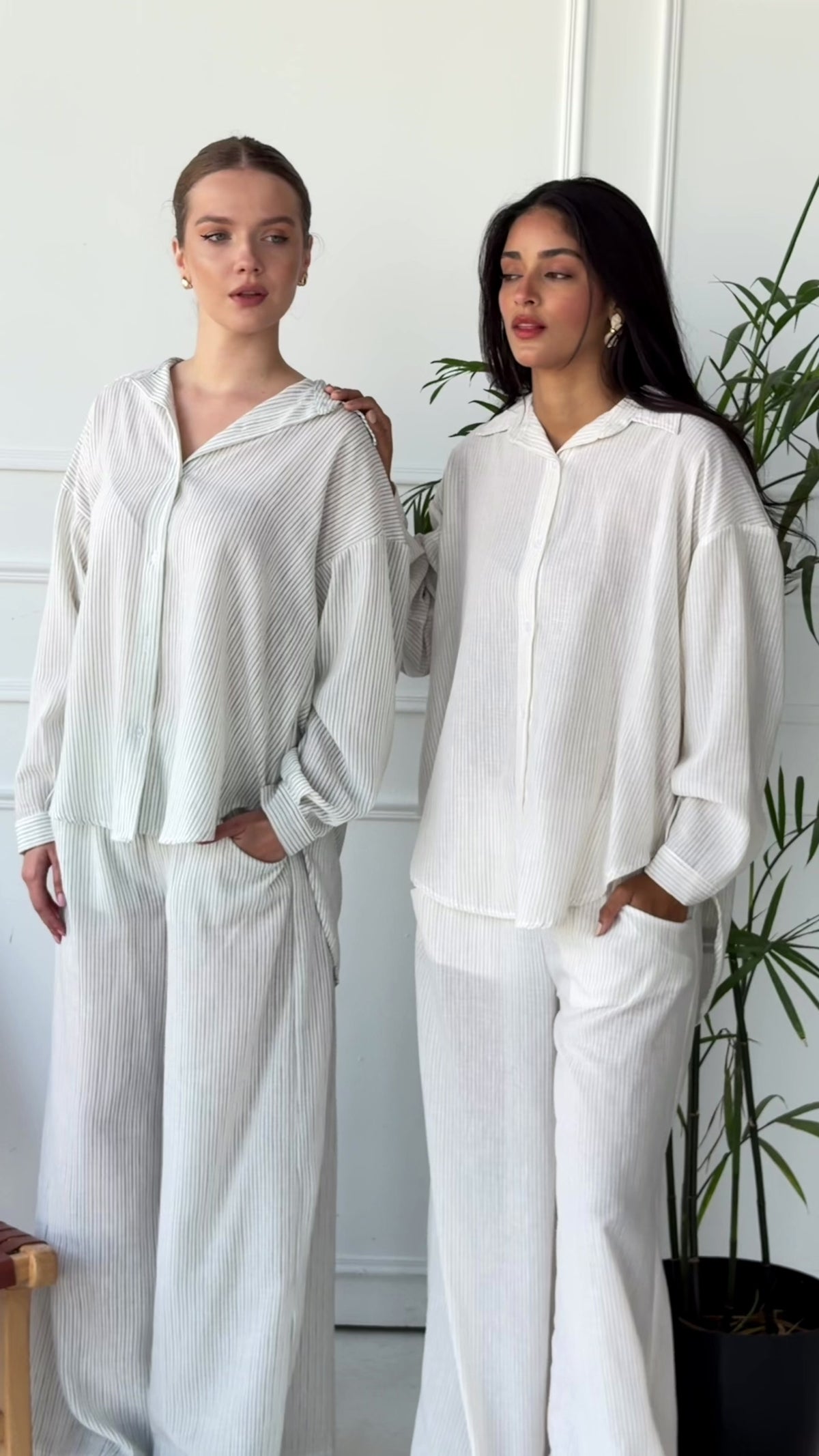 Matilda Long Sleeves Shirt - Striped Beige