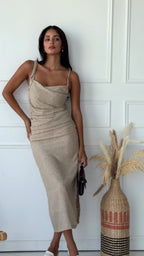 Krysel Midi Dress - Beige