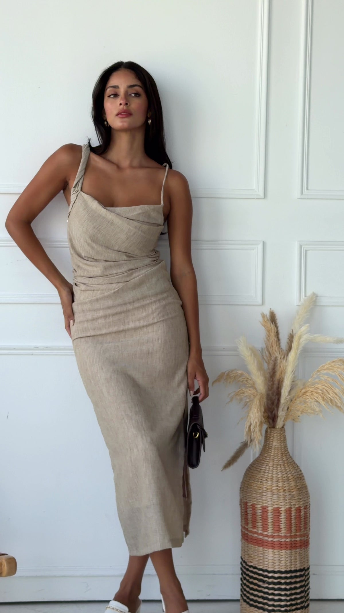 Krysel Midi Dress - Beige