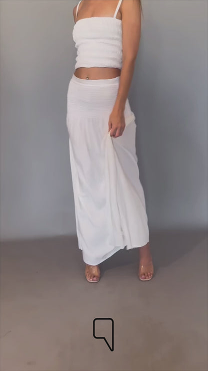 Tabitha Elastic Skirt - White