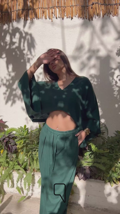 Anabella Asymmetric Cape - Green
