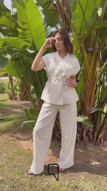 Ariel Lose Fit Trousers - White