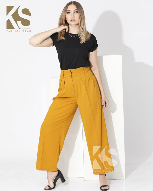 High Waist Trousers - Yellow