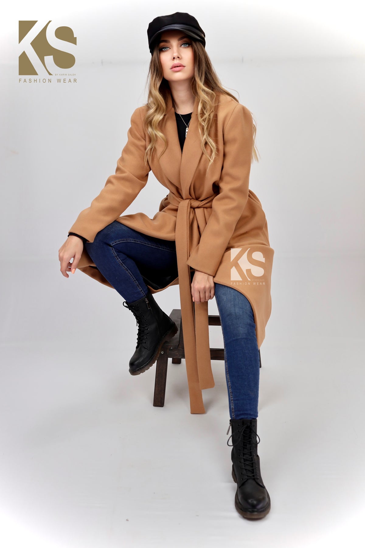 Wrapped belted Coat - Camel