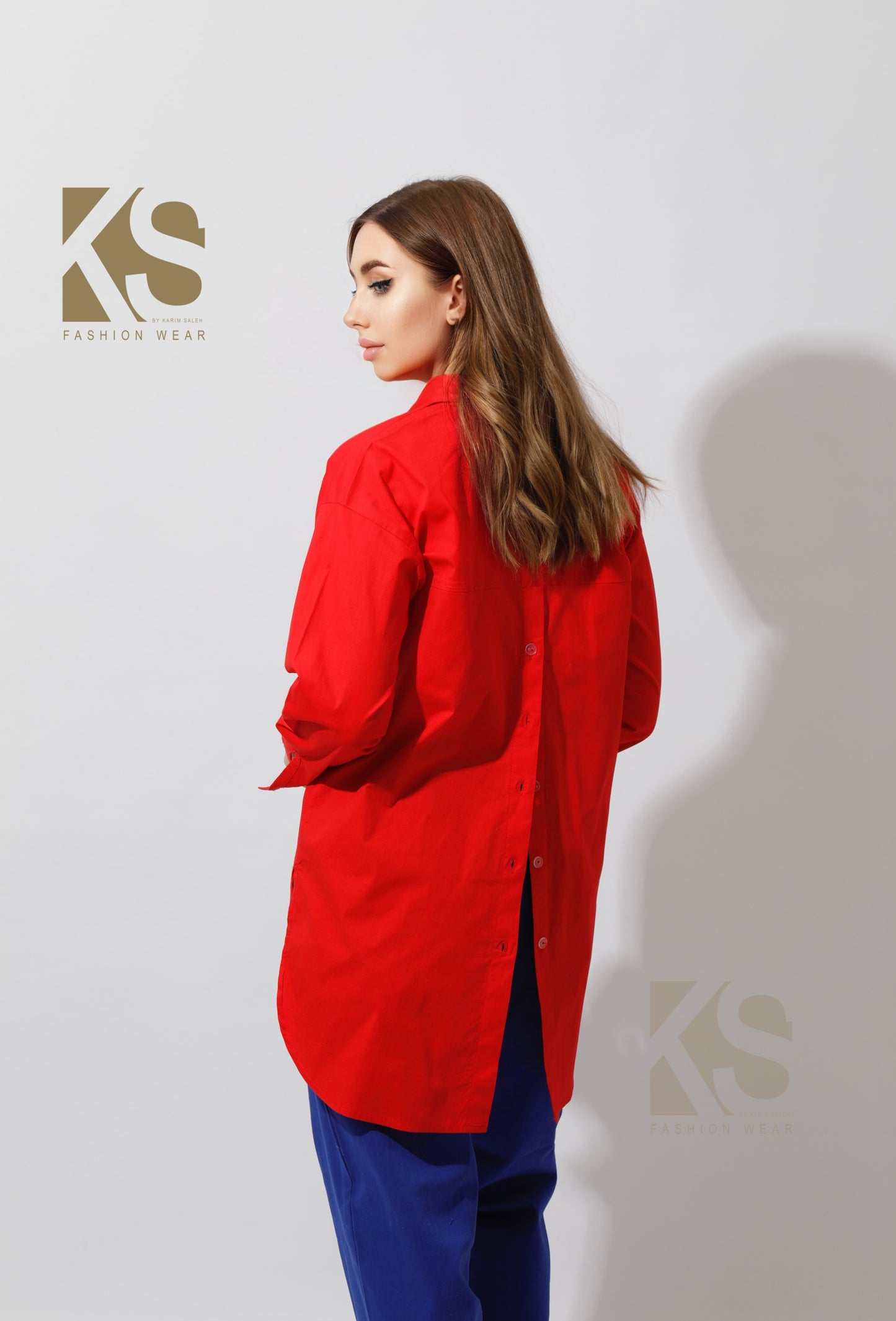 Buttons Back Shirt - Red