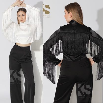 Fringed Blouse - Black