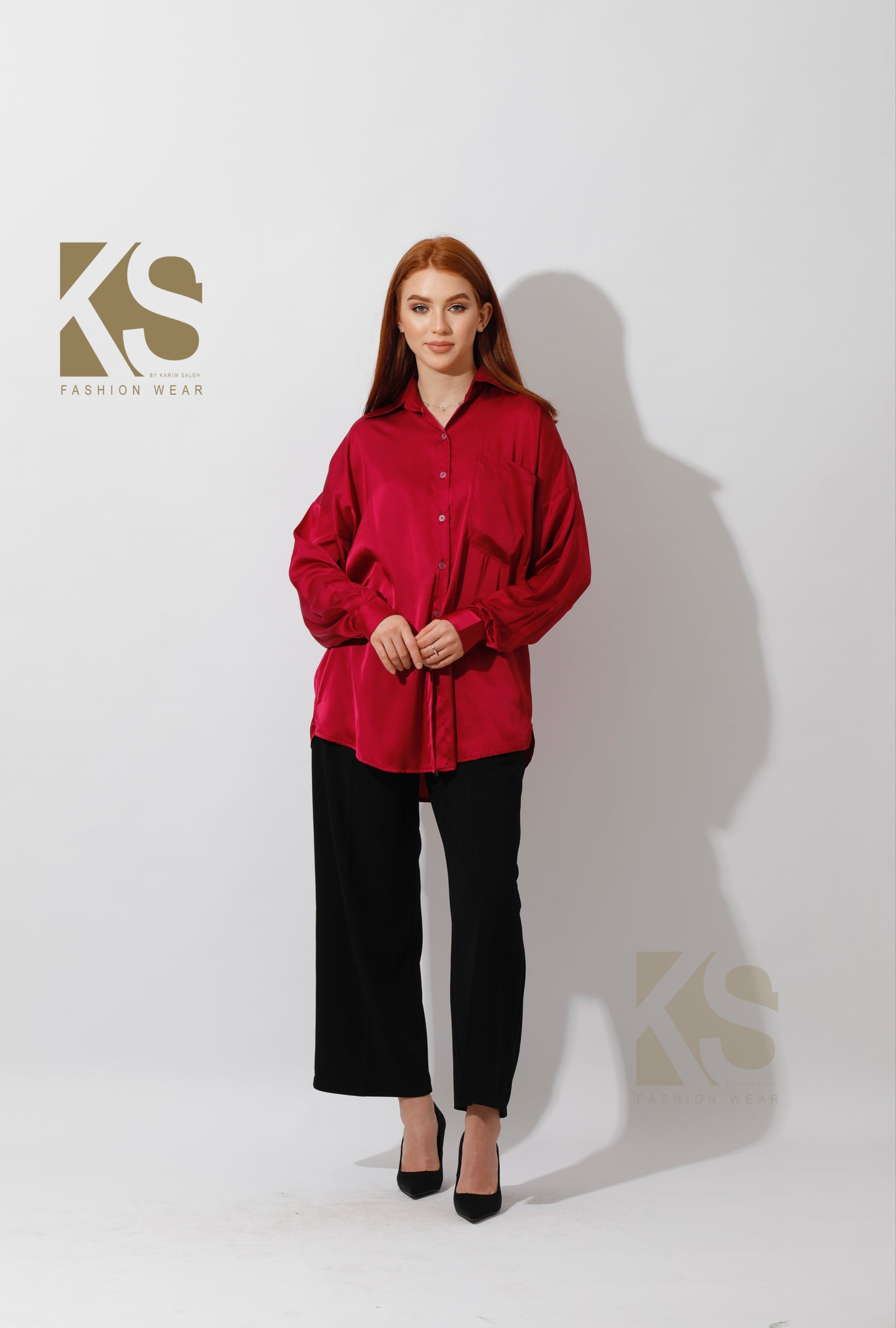 Oversized Satin Blouse - Orchid Purple