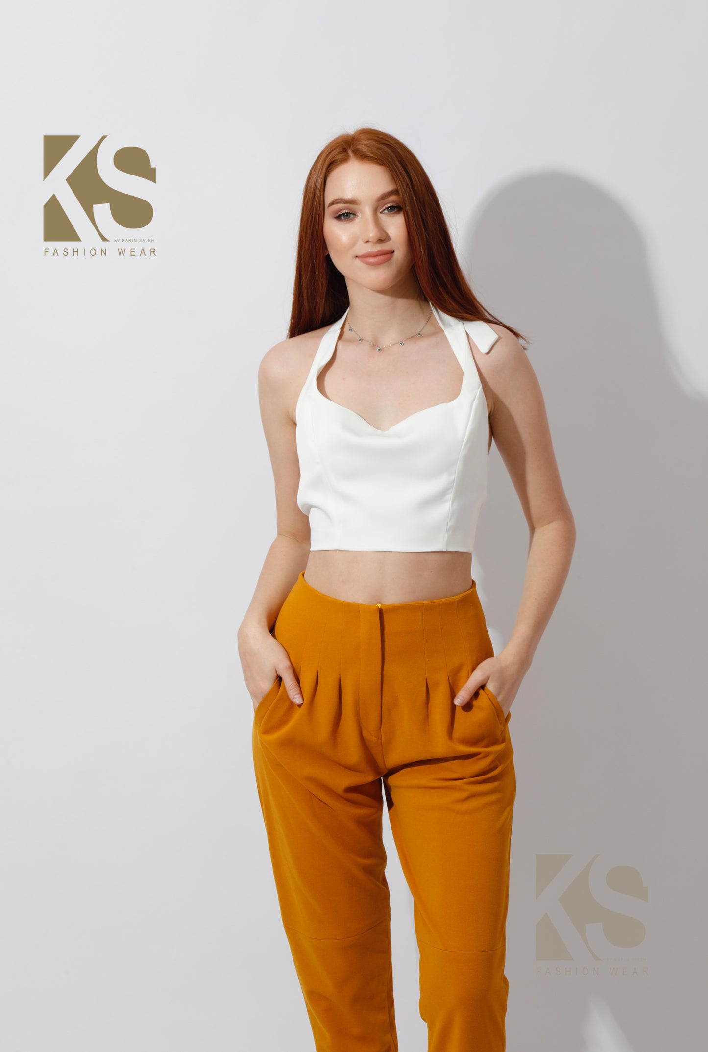 Tied Back Top - White