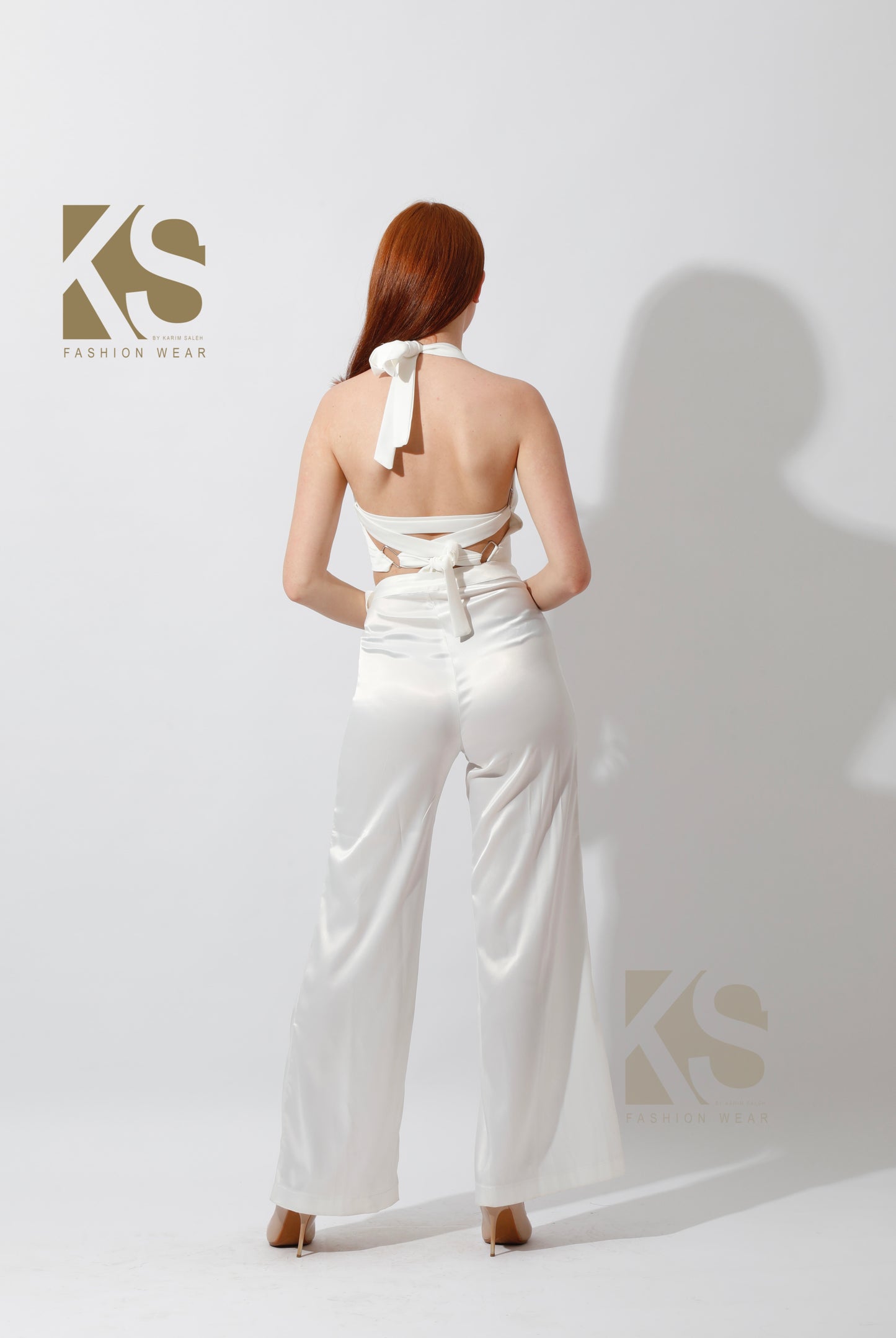 Tied Back Top - White