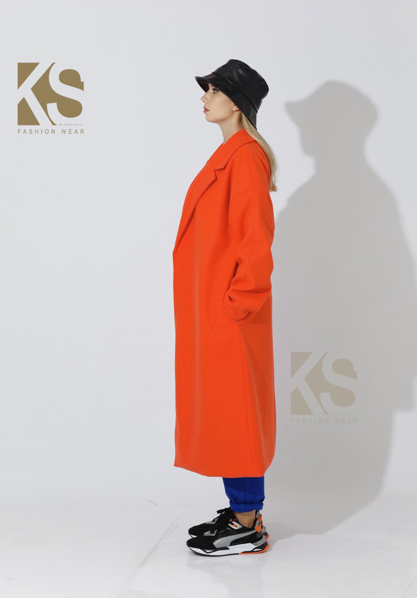 Oversized Wrapped Coat - Orange