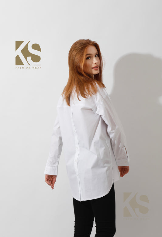 Buttons Back Shirt - White