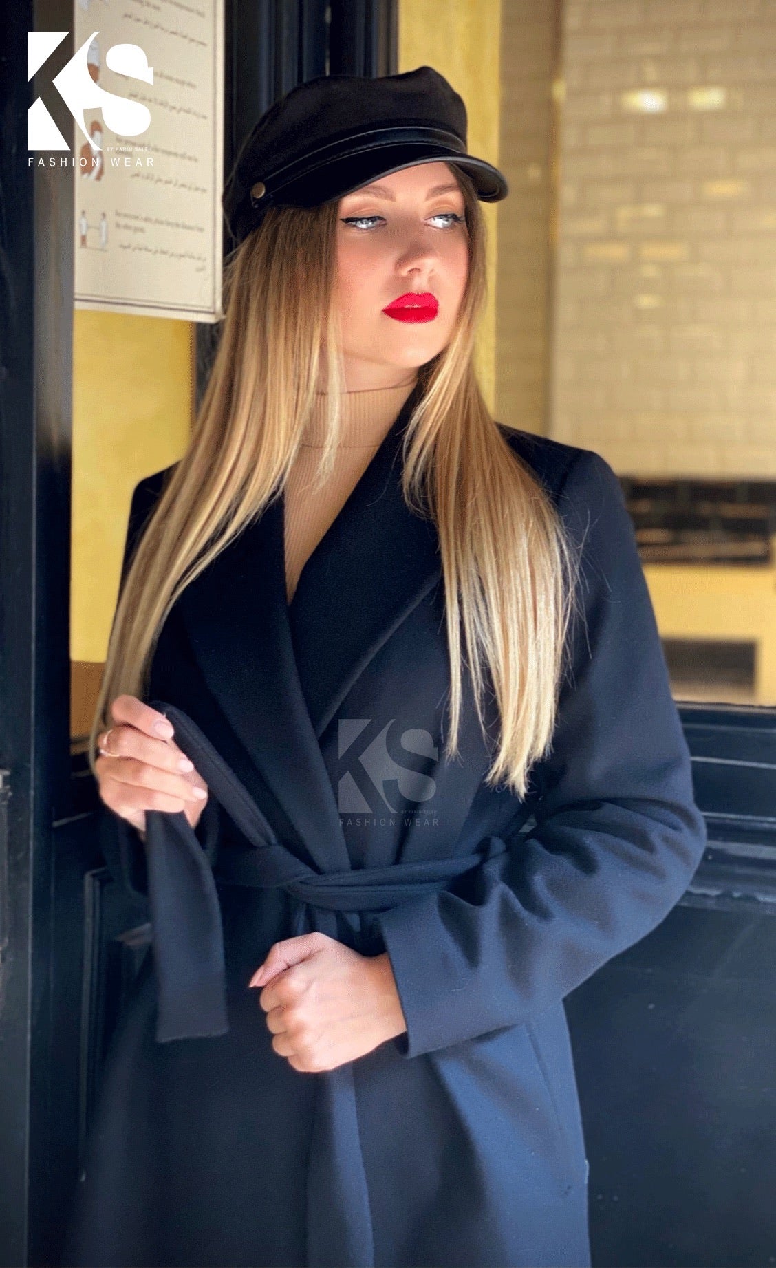 Wrapped Belted Coat - Black