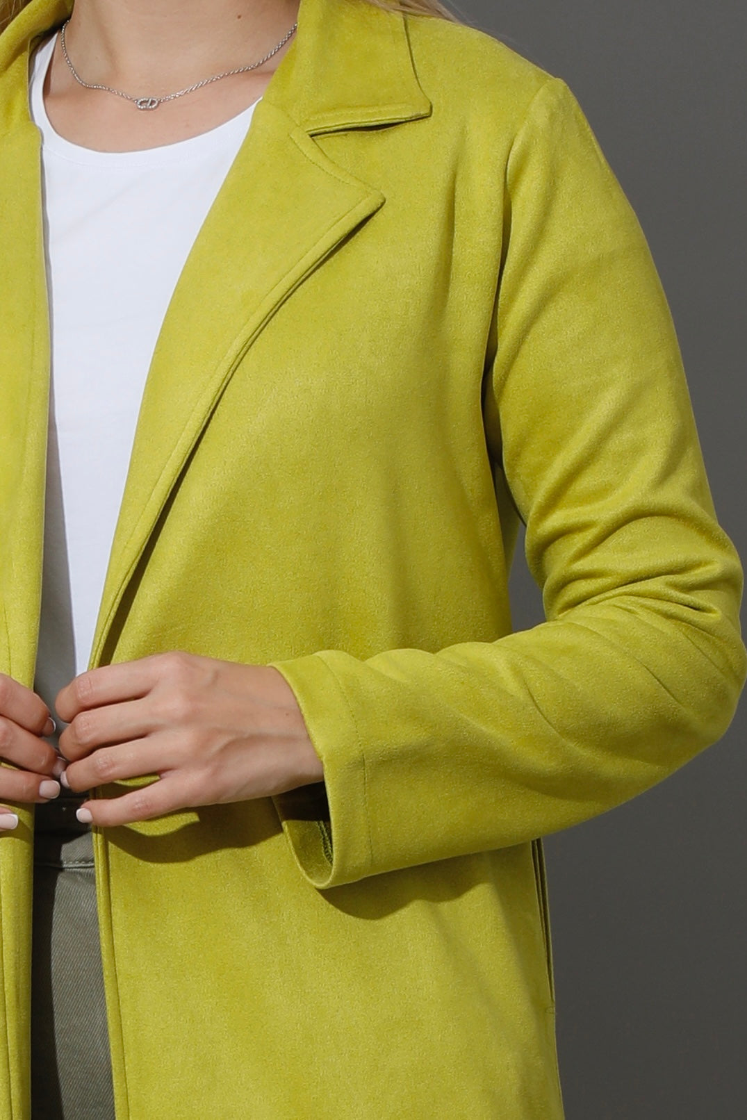 Open Front Cardigan - Lime Green