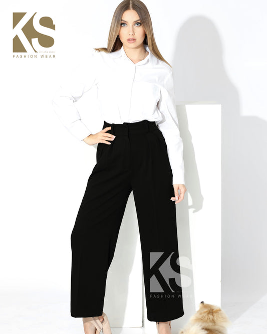 High Waist Trousers - Black