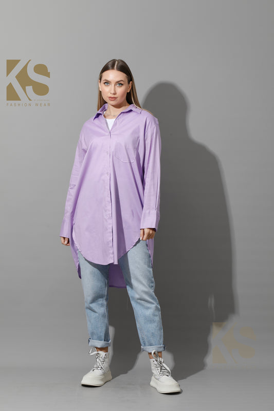 Oversized Shirt Dress - Lavender