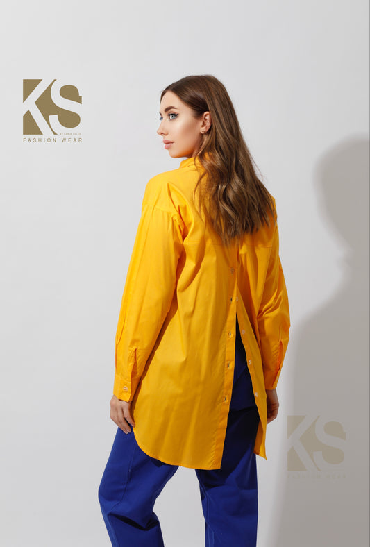 Buttons Back Shirt - Yellow