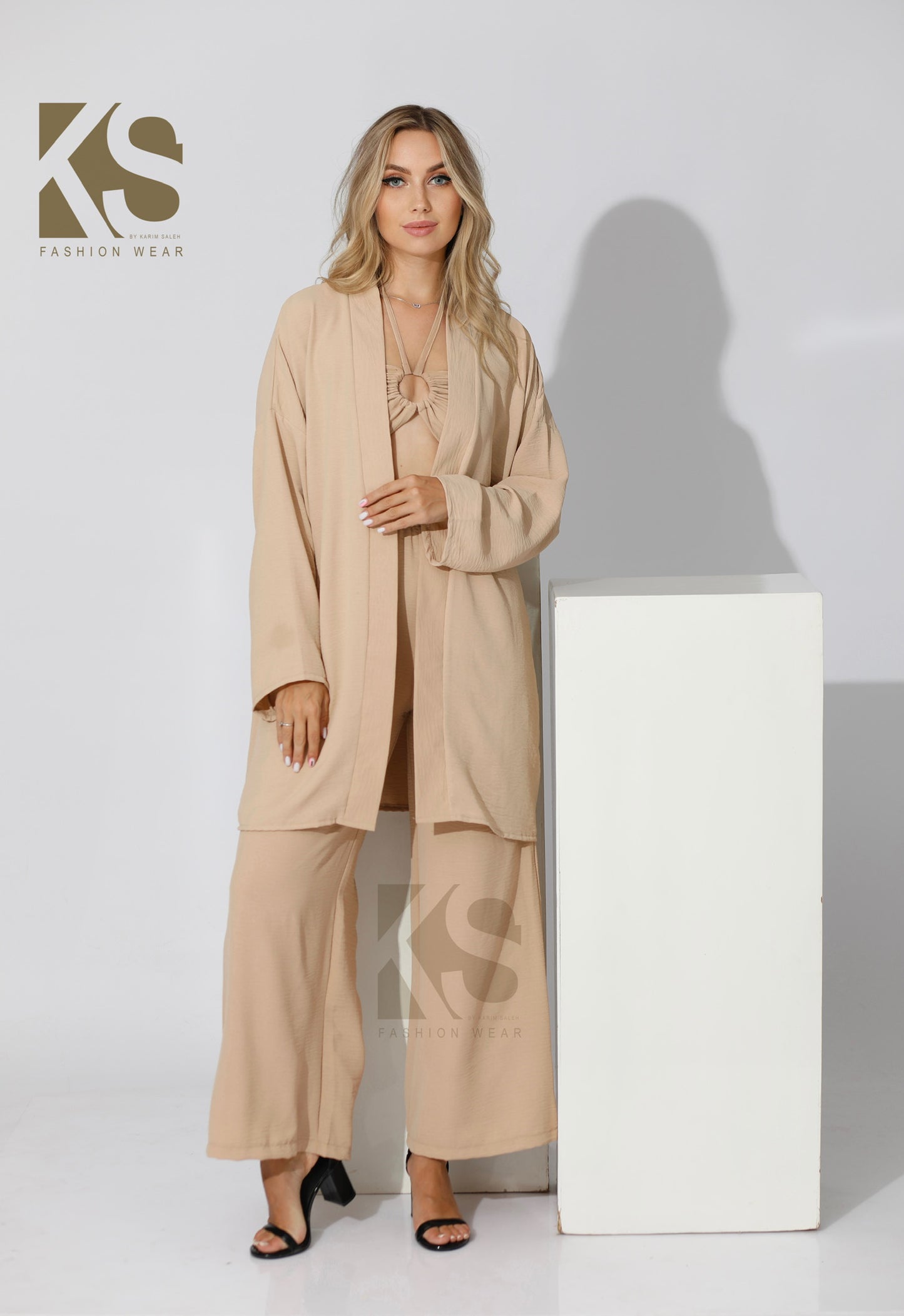Co-ord Kimono - Beige