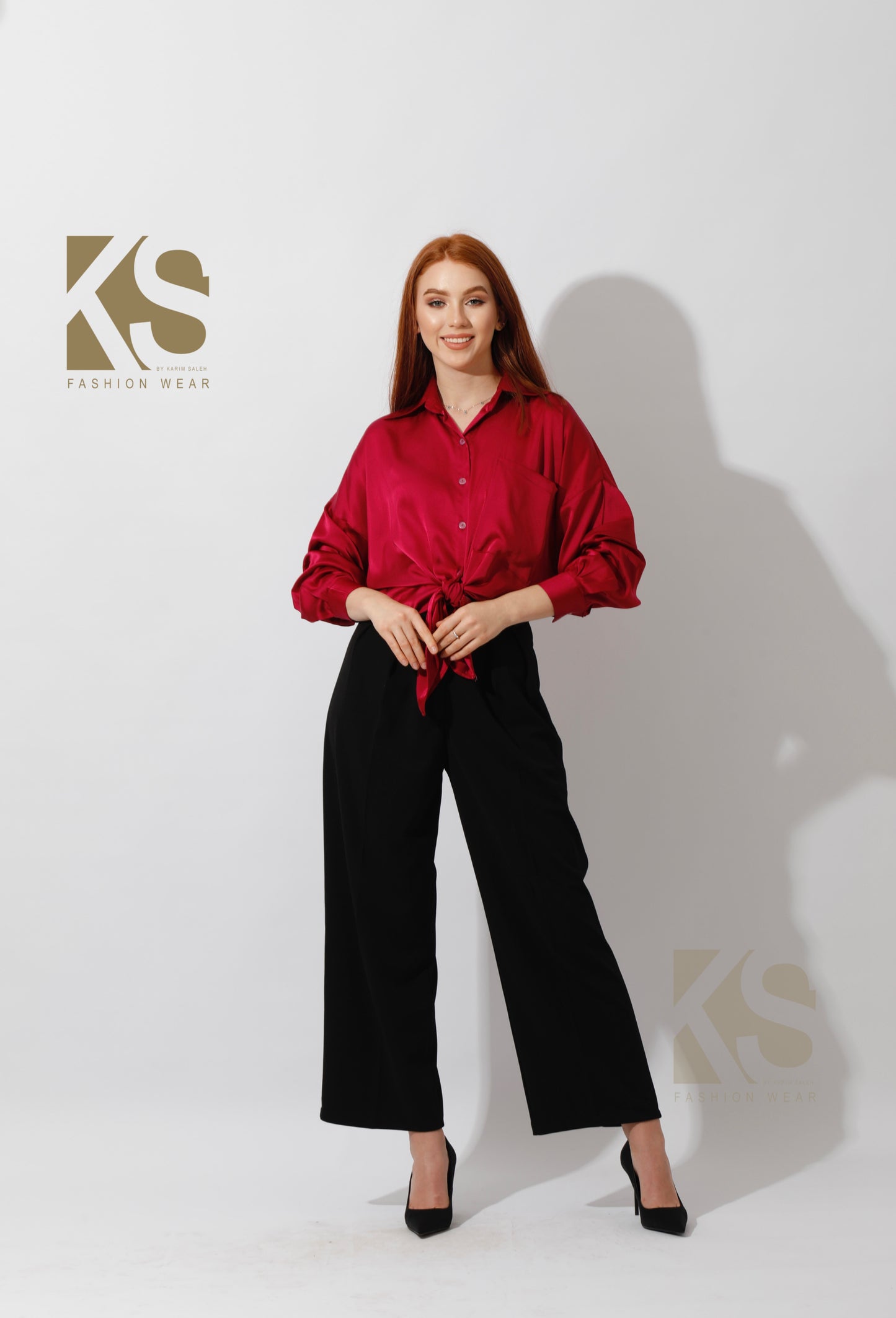 Oversized Satin Blouse - Orchid Purple