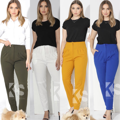 High Waist Trousers - White