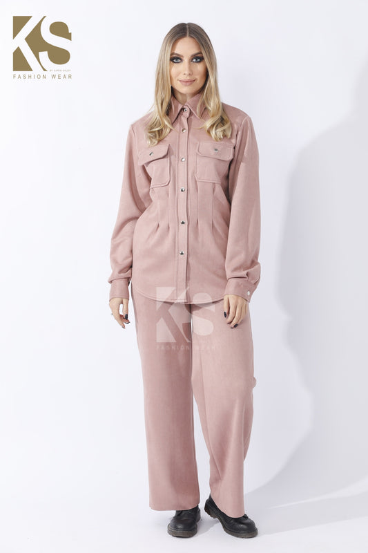 Suede Trousers - Pink
