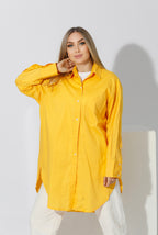 Oversized Shirt Dress - Yellow