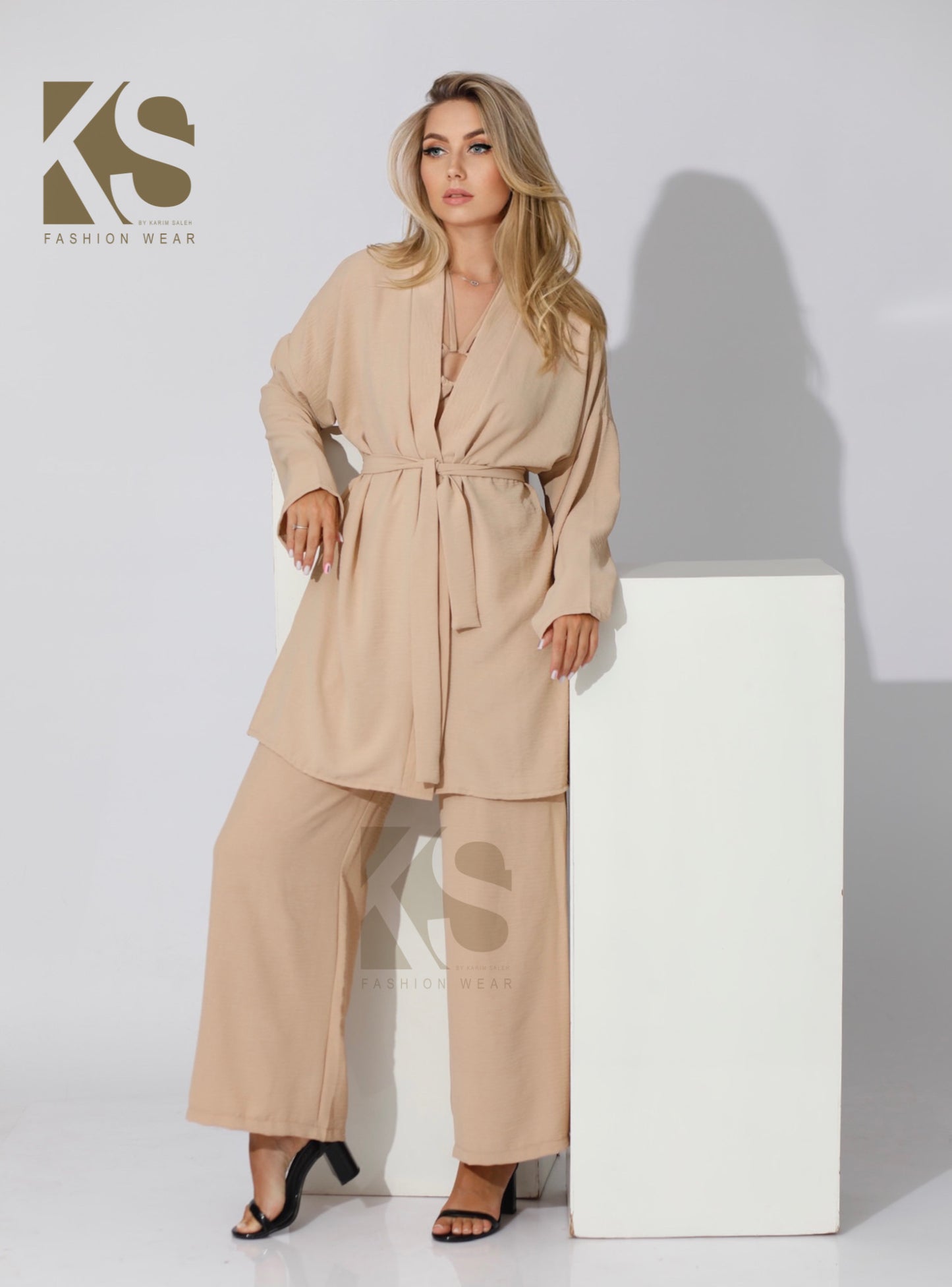 Co-ord Kimono - Beige