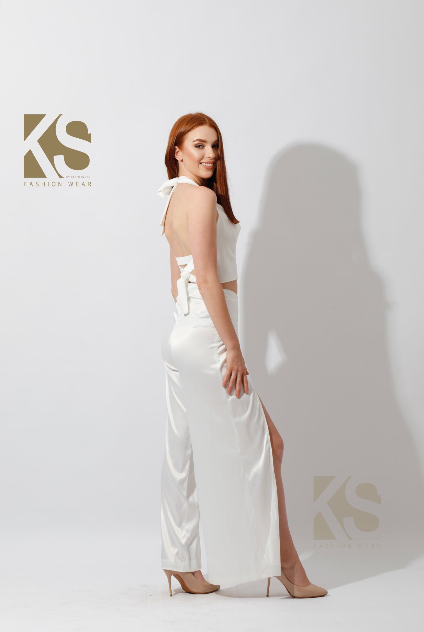 Tied Back Top - White