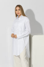 Oversized Shirt Dress - White