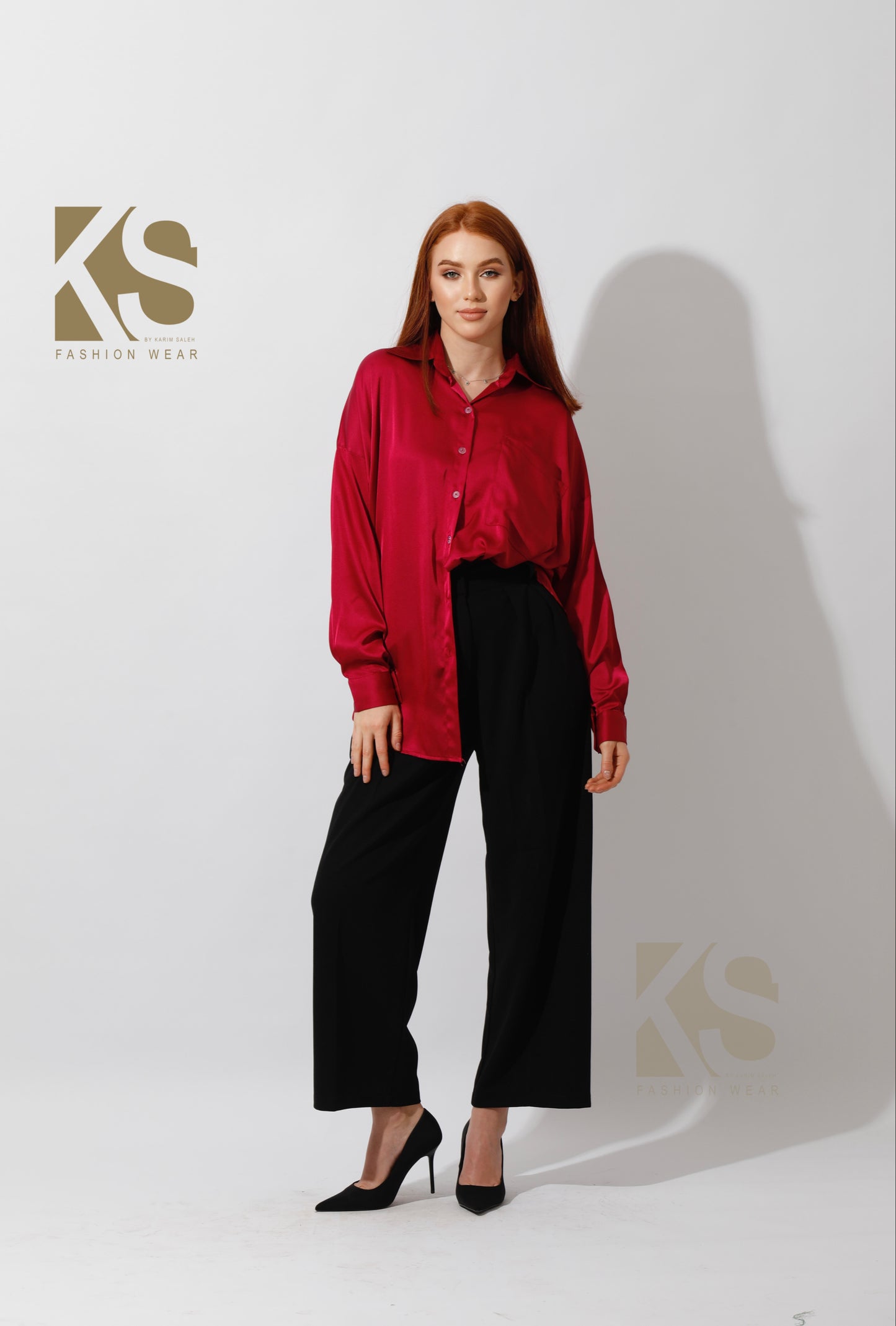 Oversized Satin Blouse - Orchid Purple
