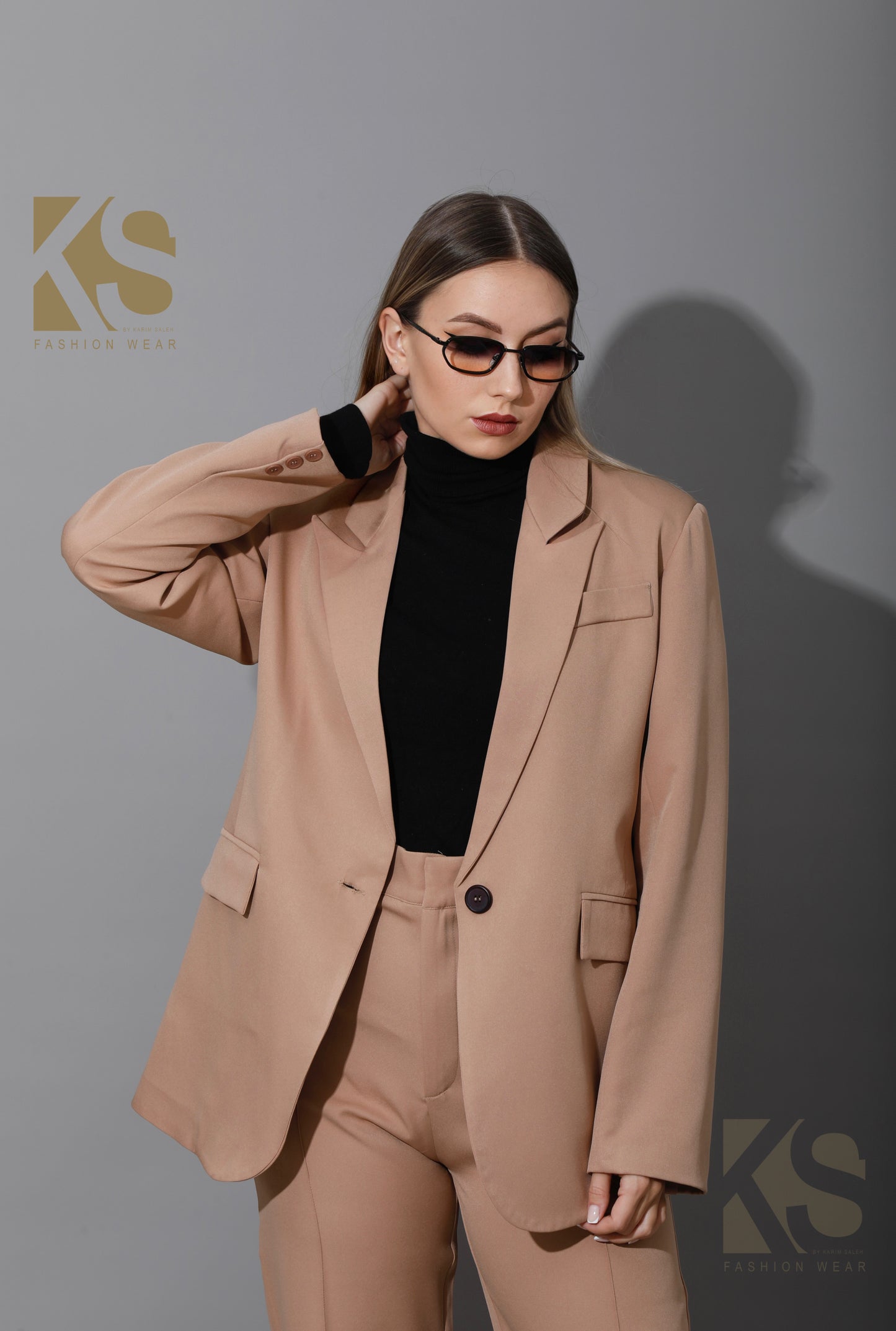 Tailored Oversized Suits - Beige