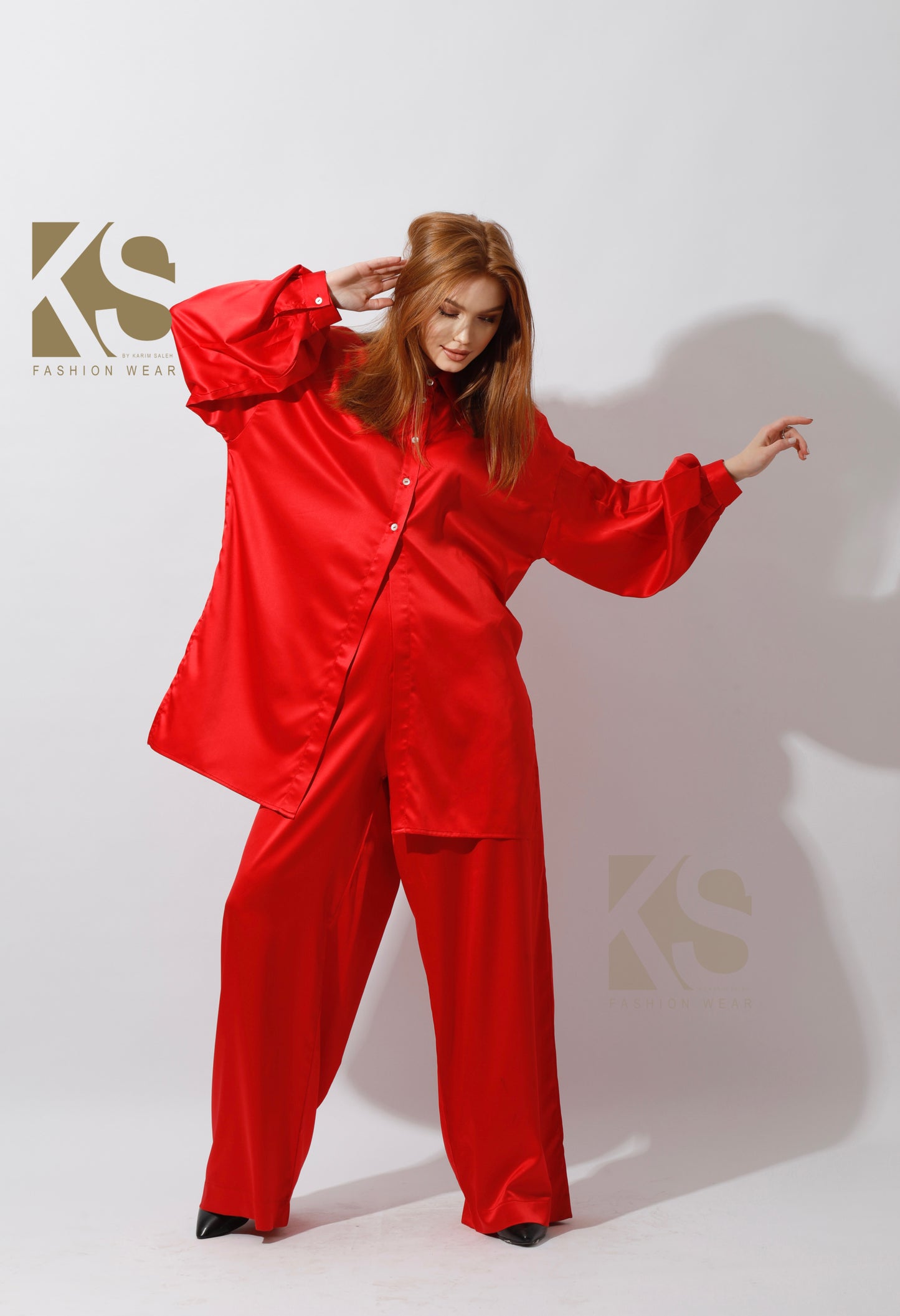 Co-ord Satin Set - Red