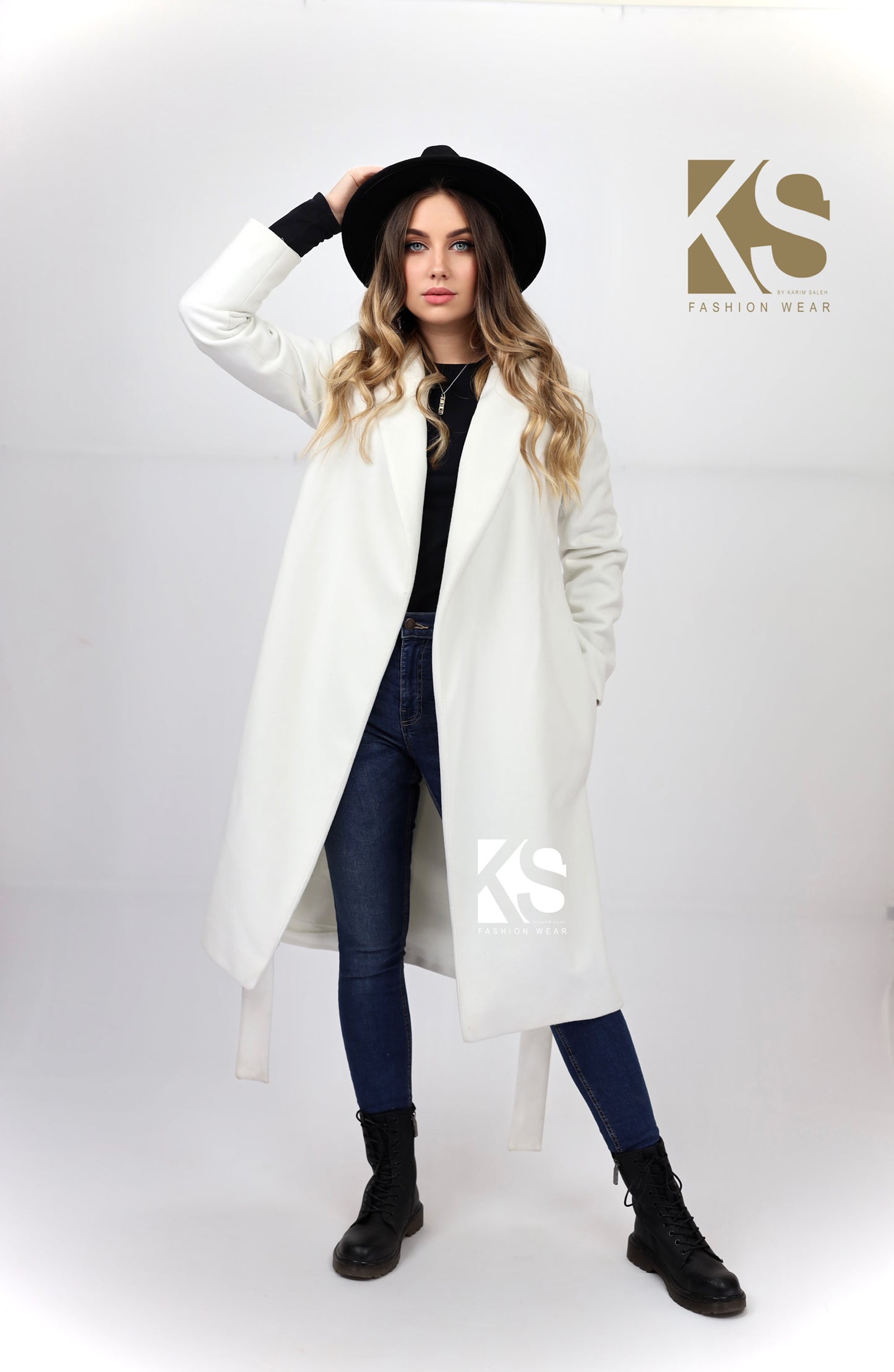 Wrapped Belted Coat - White