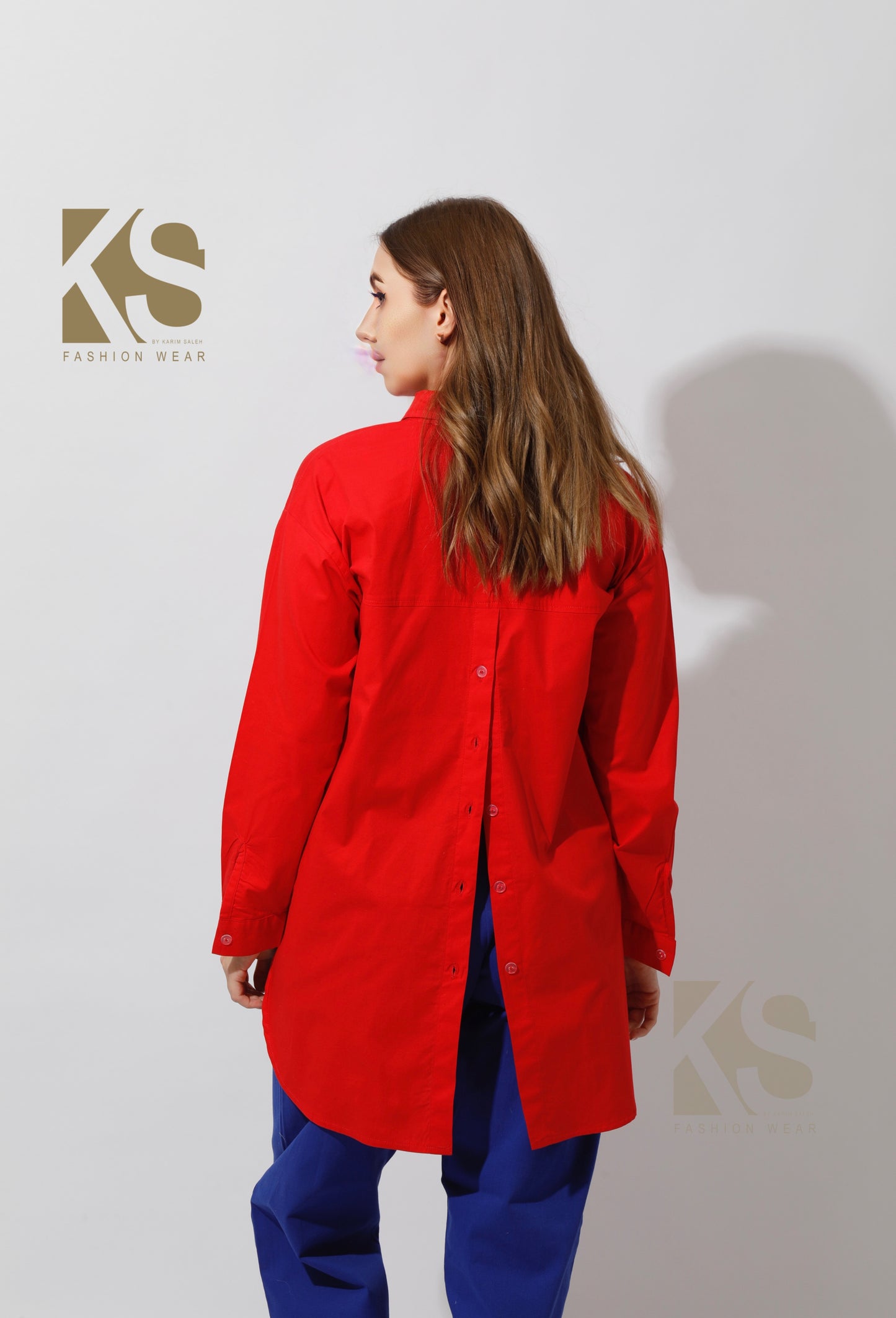 Buttons Back Shirt - Red