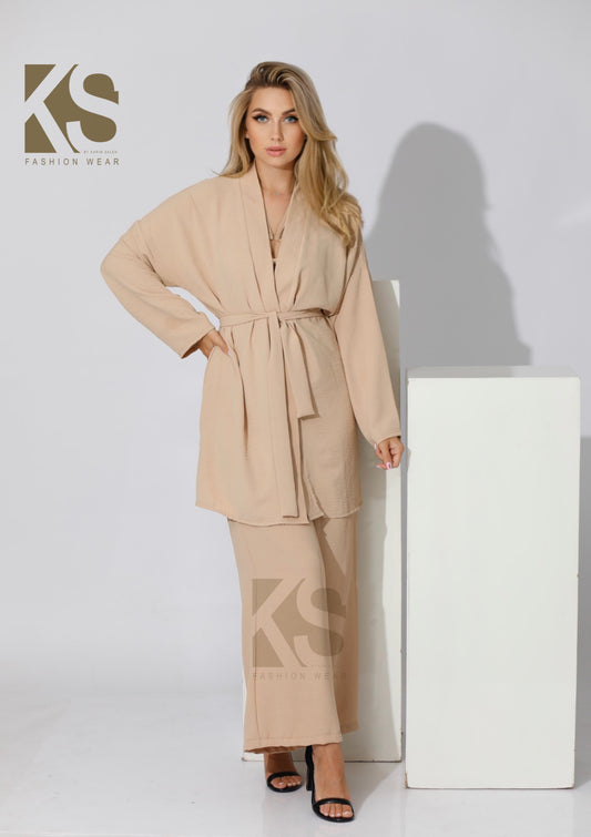 Co-ord Kimono - Beige