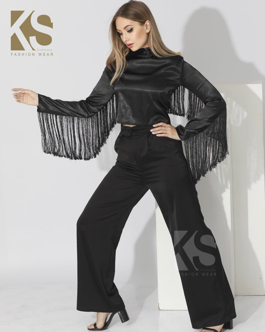 Fringed Blouse - Black