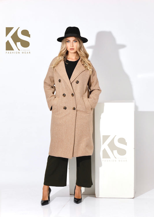 Double Breasted Coat - Beige