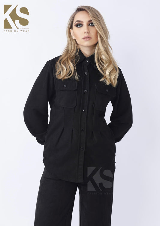 Suede Shirt - Black