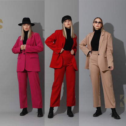 Tailored Oversized Suits - Beige