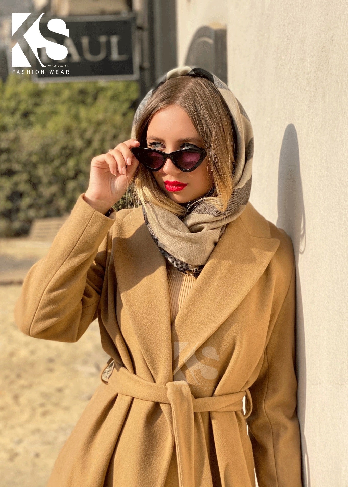 Wrapped belted Coat - Camel