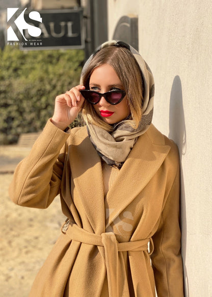 Wrapped belted Coat - Camel