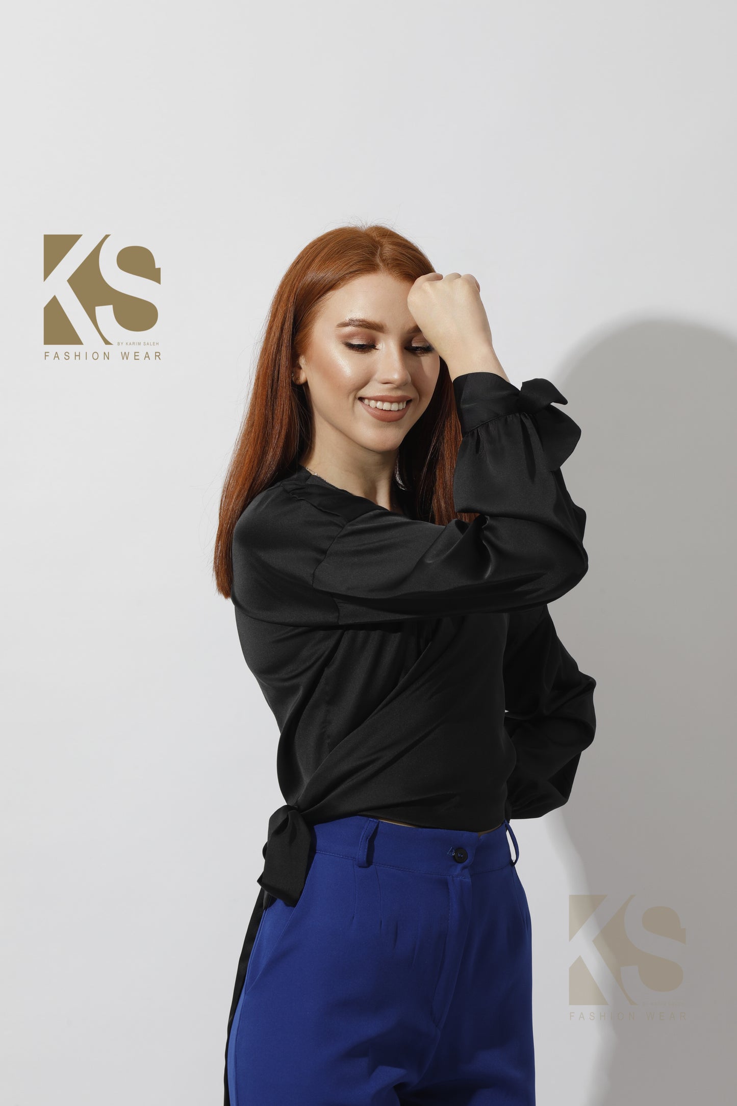 Wrap Tie Blouse - Black