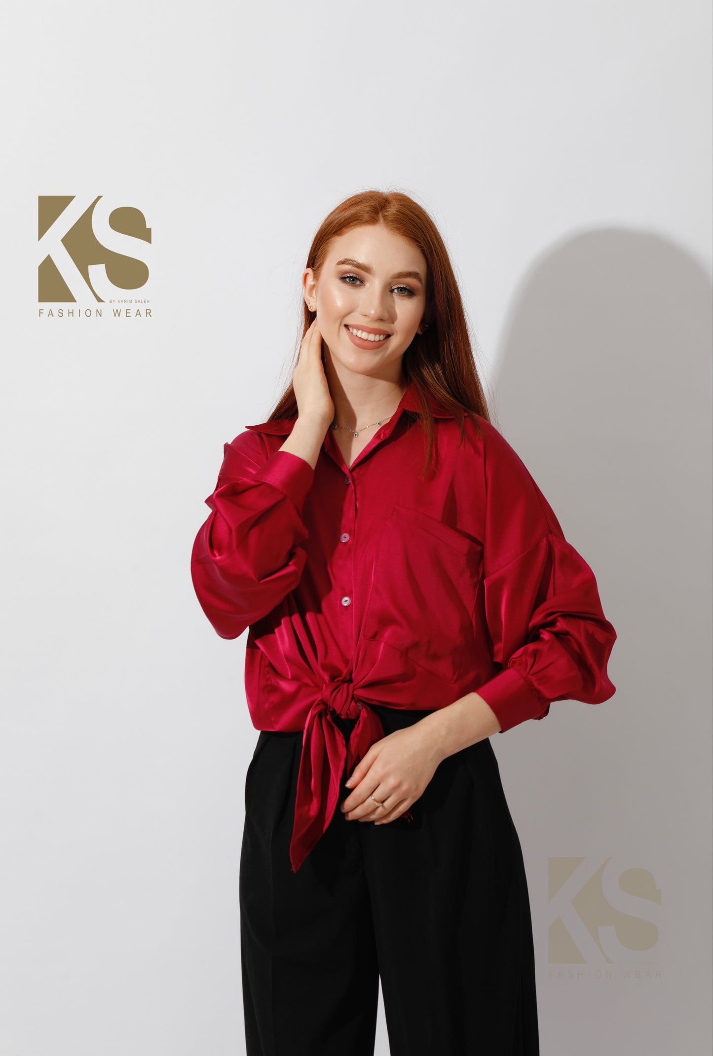 Oversized Satin Blouse - Orchid Purple